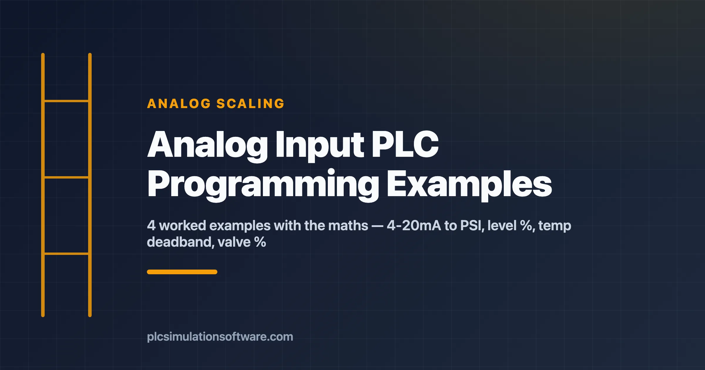 Analog input PLC programming examples — 4 worked examples with scaling maths for 4-20mA and 0-10V signals