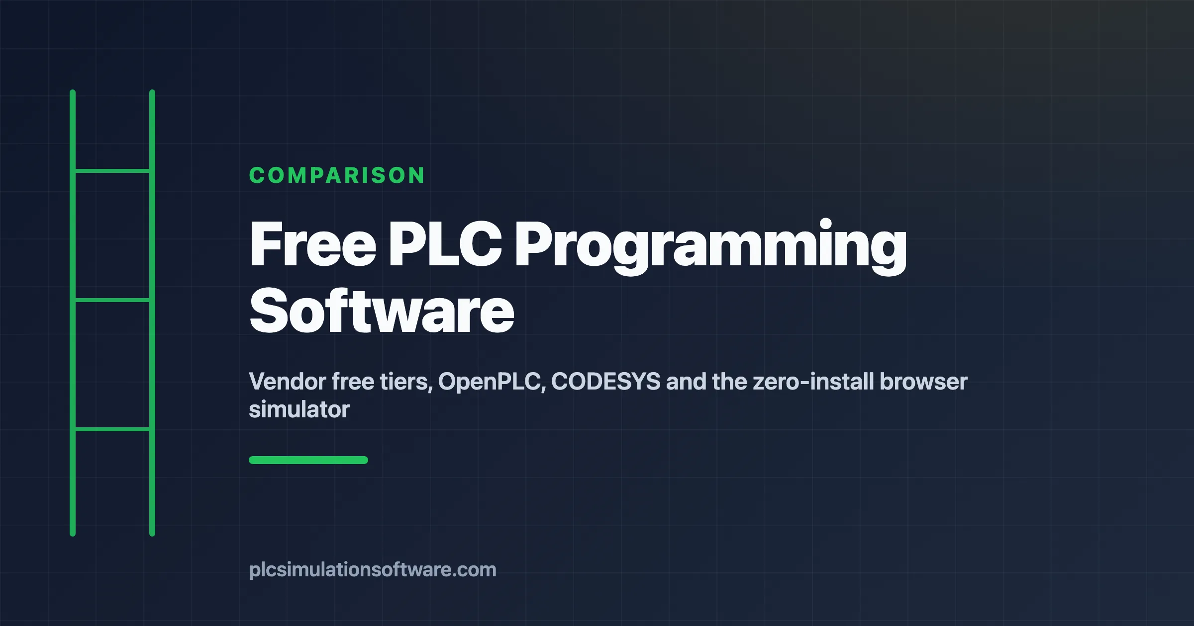 Free PLC programming software roundup — vendor free tiers, OpenPLC, CODESYS and the browser simulator
