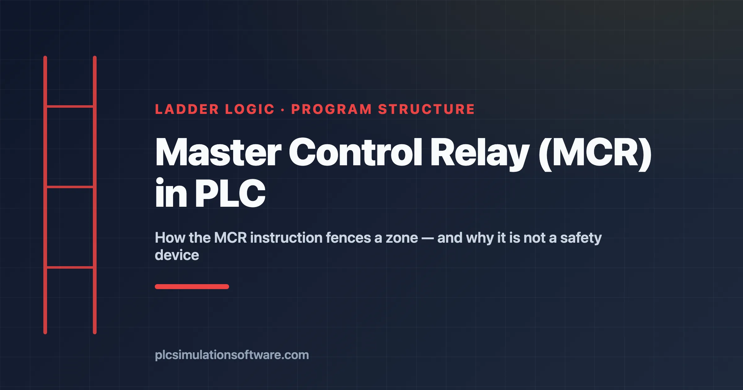 Master control relay MCR instruction in PLC ladder logic explained