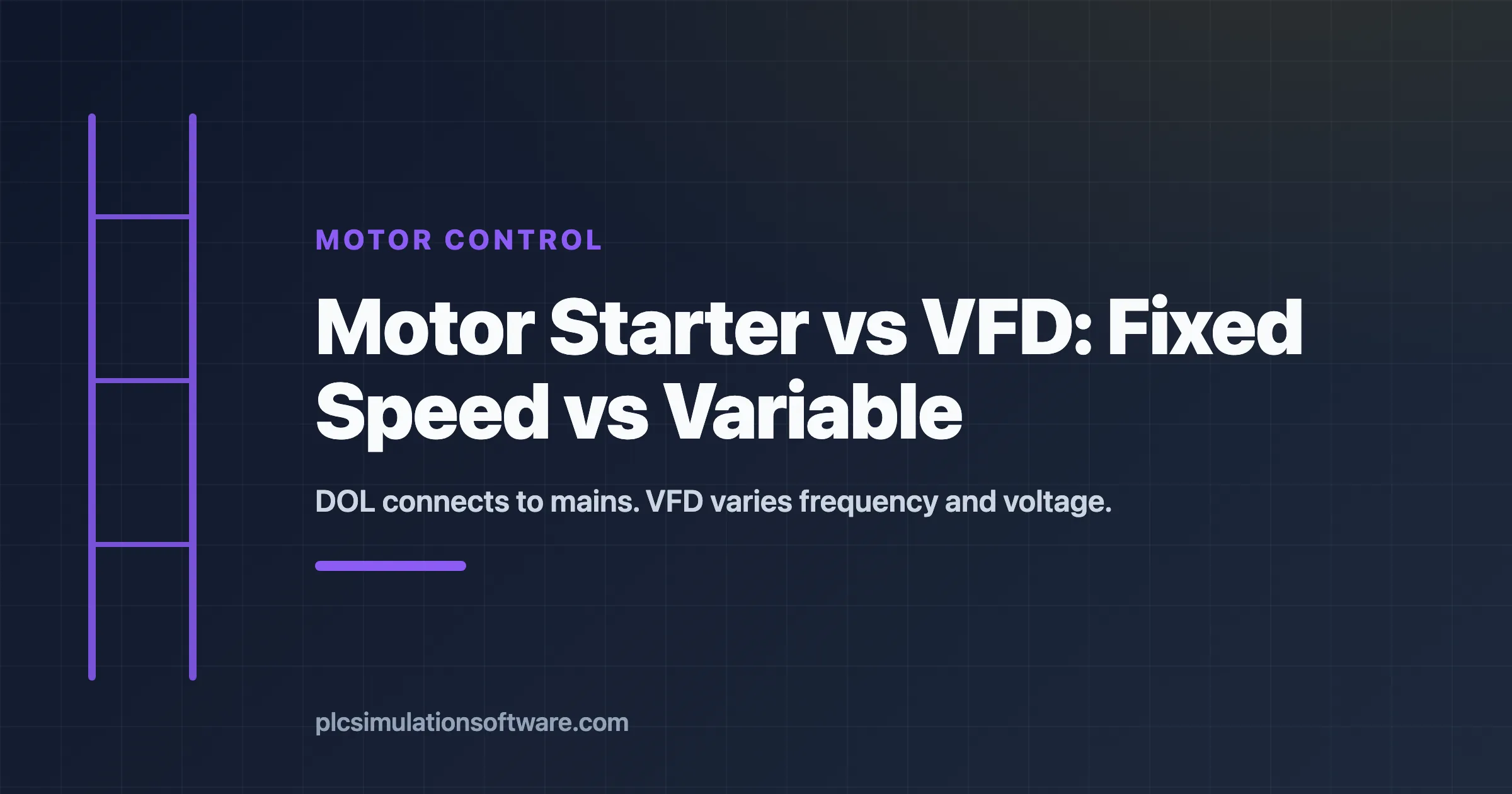 Motor starter vs VFD — direct-on-line vs variable frequency control
