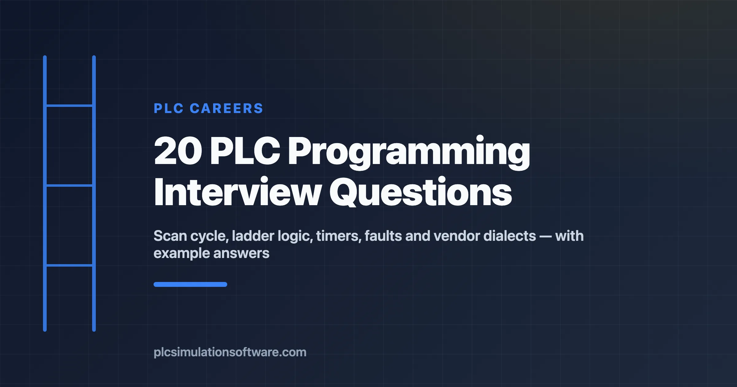 20 PLC programming interview questions covering scan cycle, ladder logic, timers, faults and vendor dialects