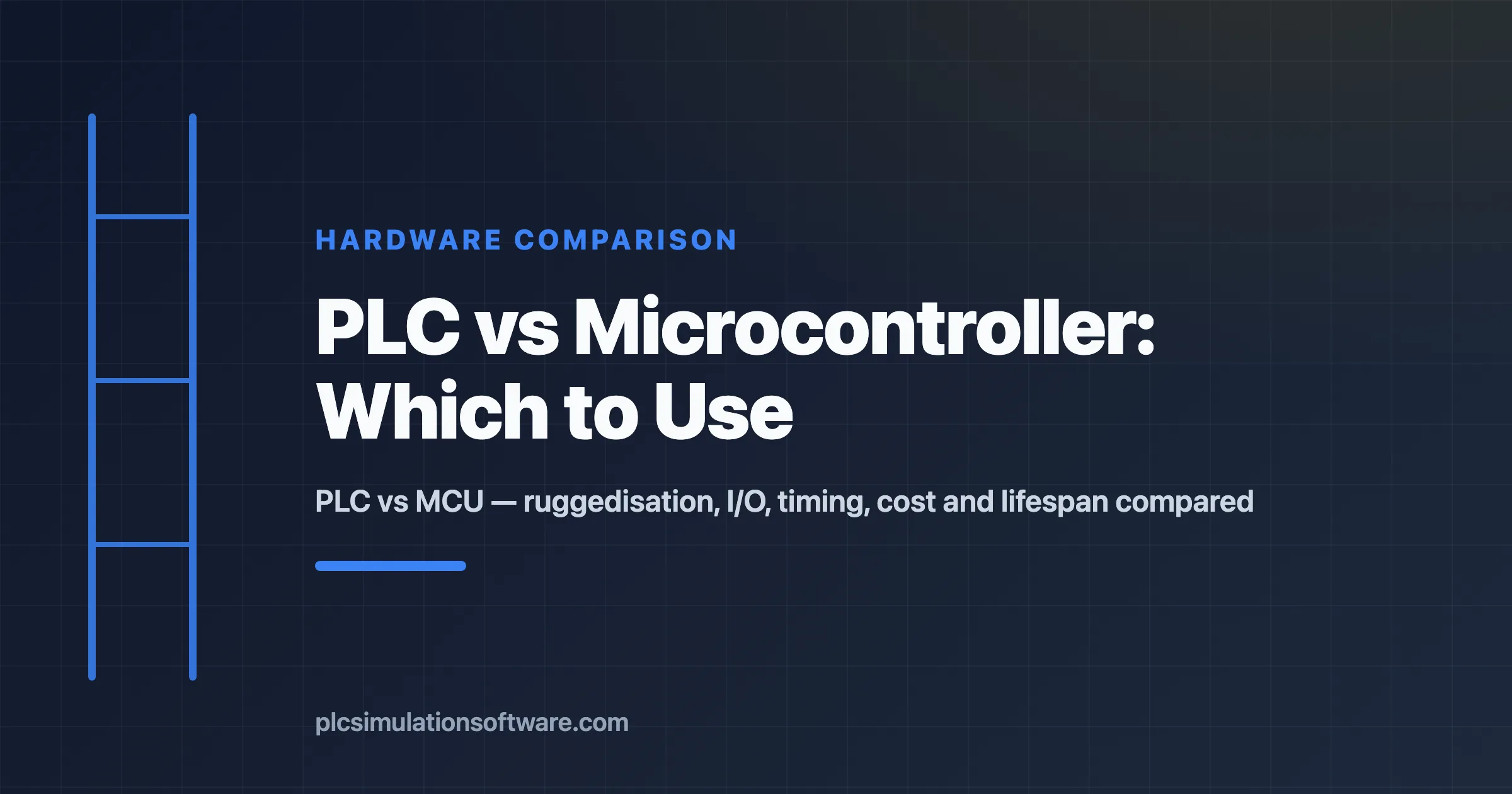 PLC vs microcontroller comparison of ruggedisation, I/O, timing, cost and lifespan