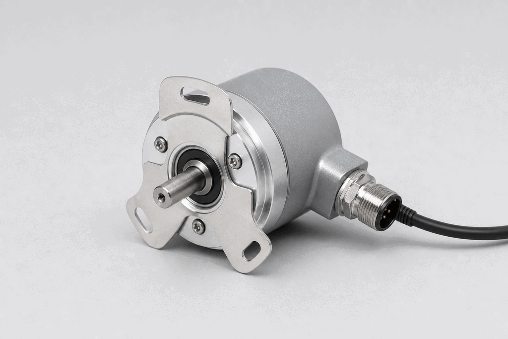 Representative real-world Incremental Encoder (Quadrature) hardware on an industrial workbench