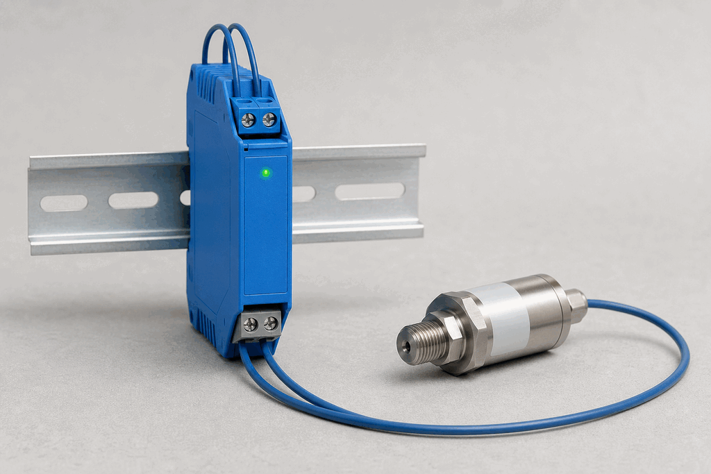 Representative real-world Intrinsic Safety in Hazardous Areas hardware on an industrial workbench