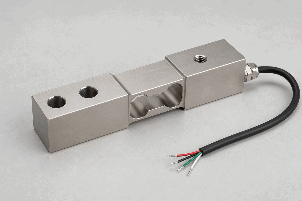 Representative real-world Strain Gauge / Load Cell hardware on an industrial workbench