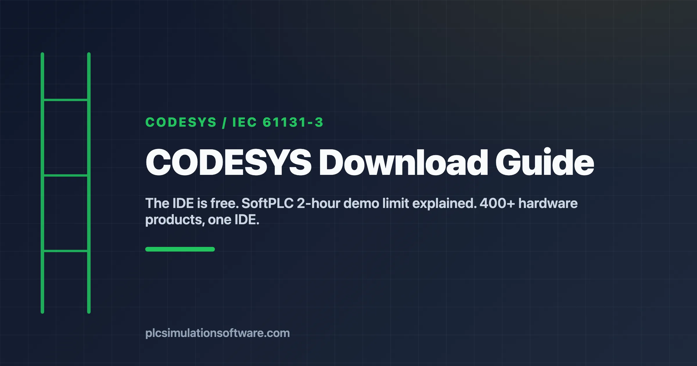 CODESYS download guide — free IDE, SoftPLC demo mode, IEC 61131-3 practice