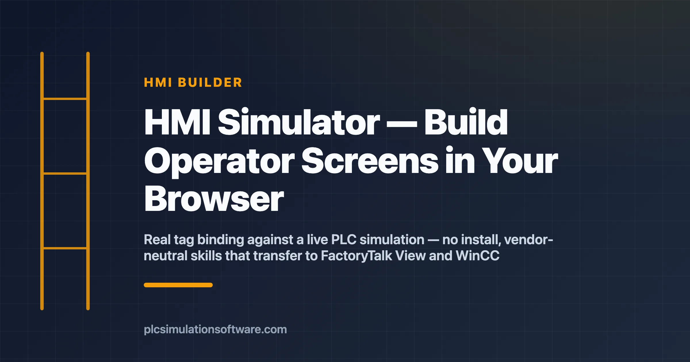 HMI simulator — build operator screens against a live PLC simulation in your browser