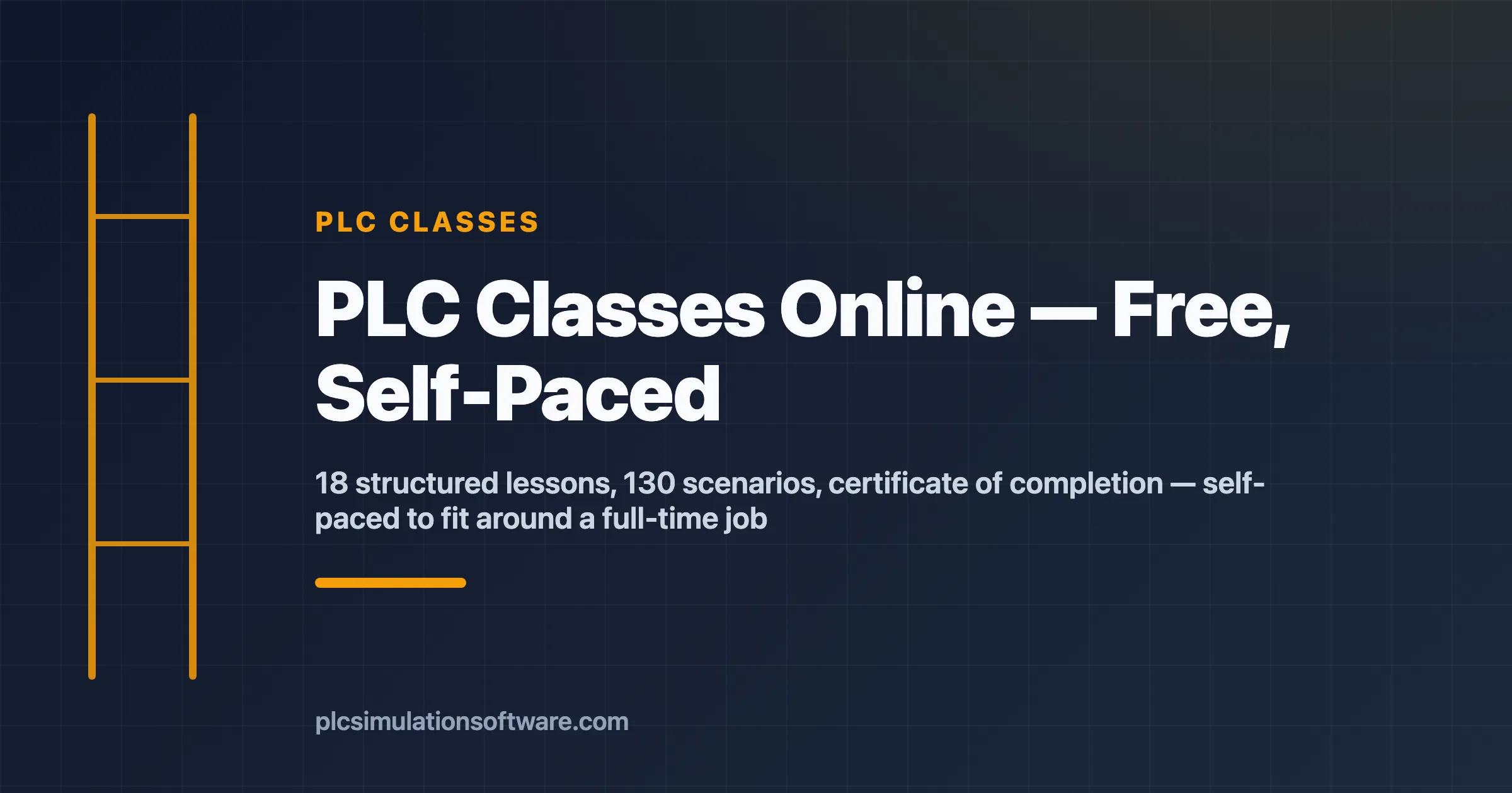 PLC classes online — structured lessons and machine scenarios in the browser