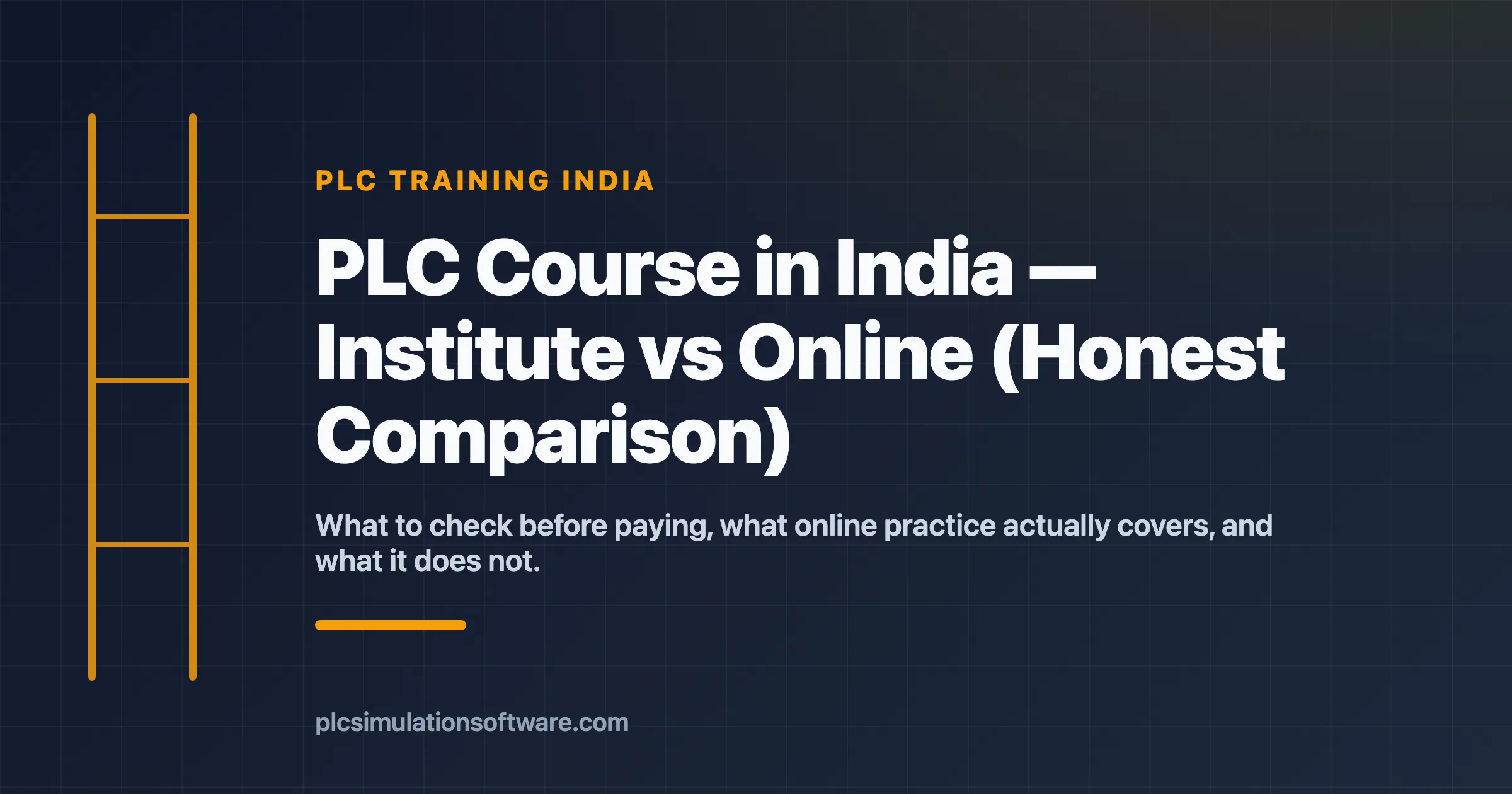 PLC course in India — institute vs online comparison guide for Indian learners