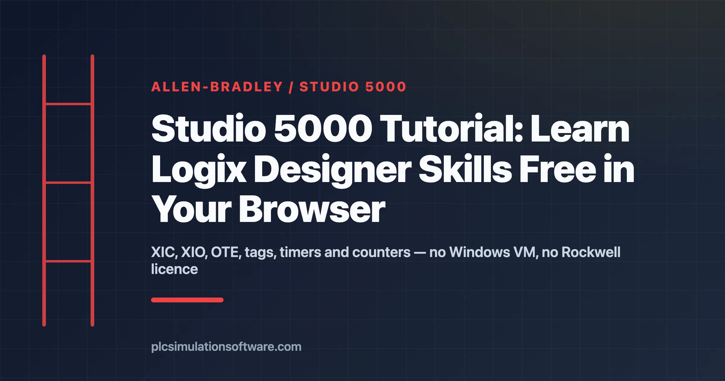 Studio 5000 tutorial — practise Allen-Bradley Logix Designer skills in the browser